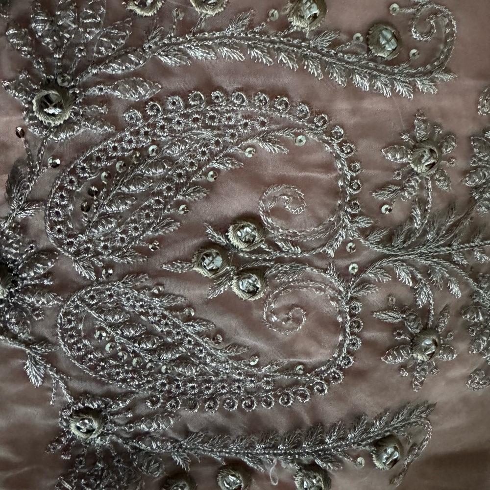 Sahara Peach and Gold Embroidered Kurta Set - Picture 10 of 12